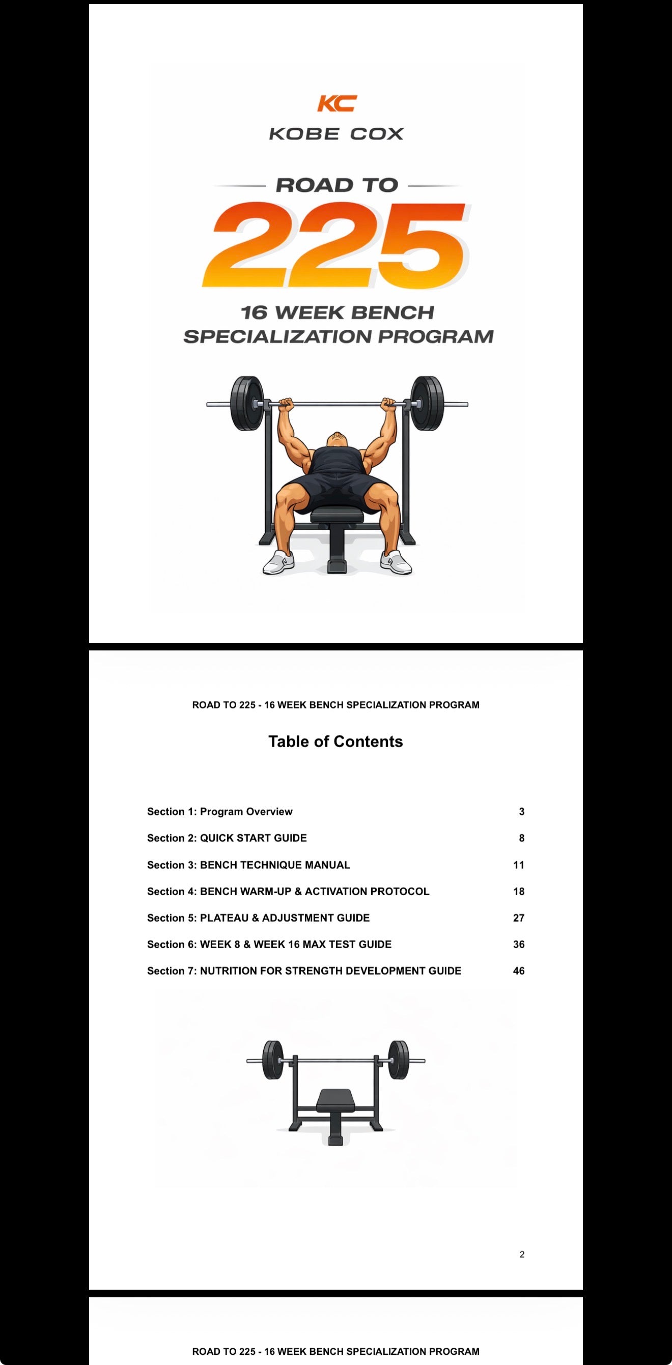 ROAD TO 225 - 16 WEEK BENCH SPECIALIZATION PROGRAM